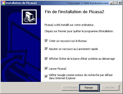 fin installation picasa