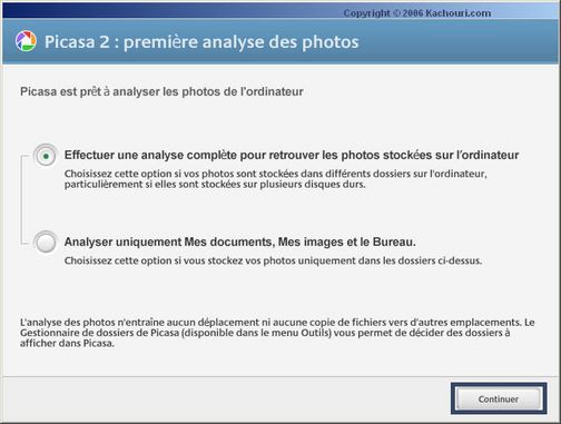 premier lancement picasa