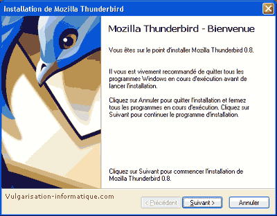 Installation de thunderbird